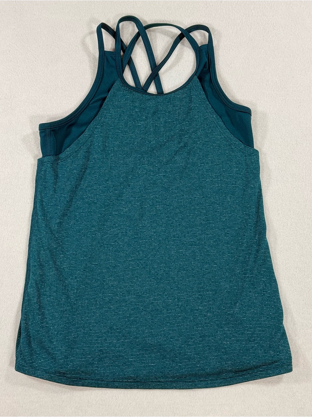All In Motion Girls’ Strappy Tank Top Teal Size Medium 7/8  Built In Bra